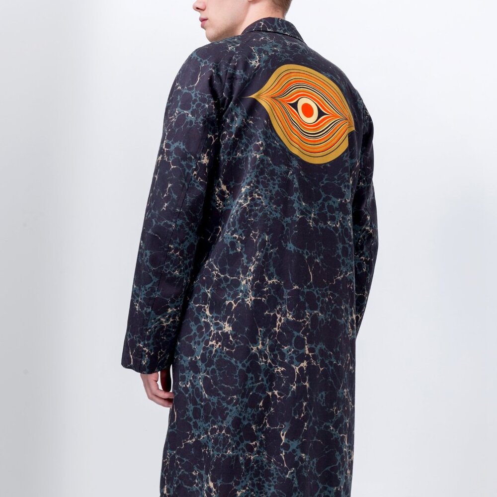 AW18 DRIES VAN NOTEN MARBLE EYE REVERSIBLE COAT 48